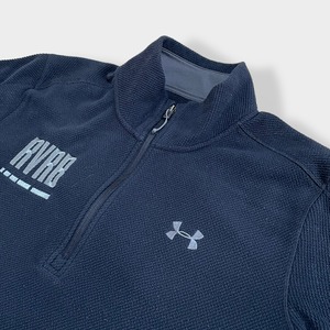 【UNDER ARMOUR】XL ビッグシルエット RVRB 刺繍ロゴ バックロゴ ハーフジップ スウェット プルオーバー アンダーアーマー スポブラ US古着