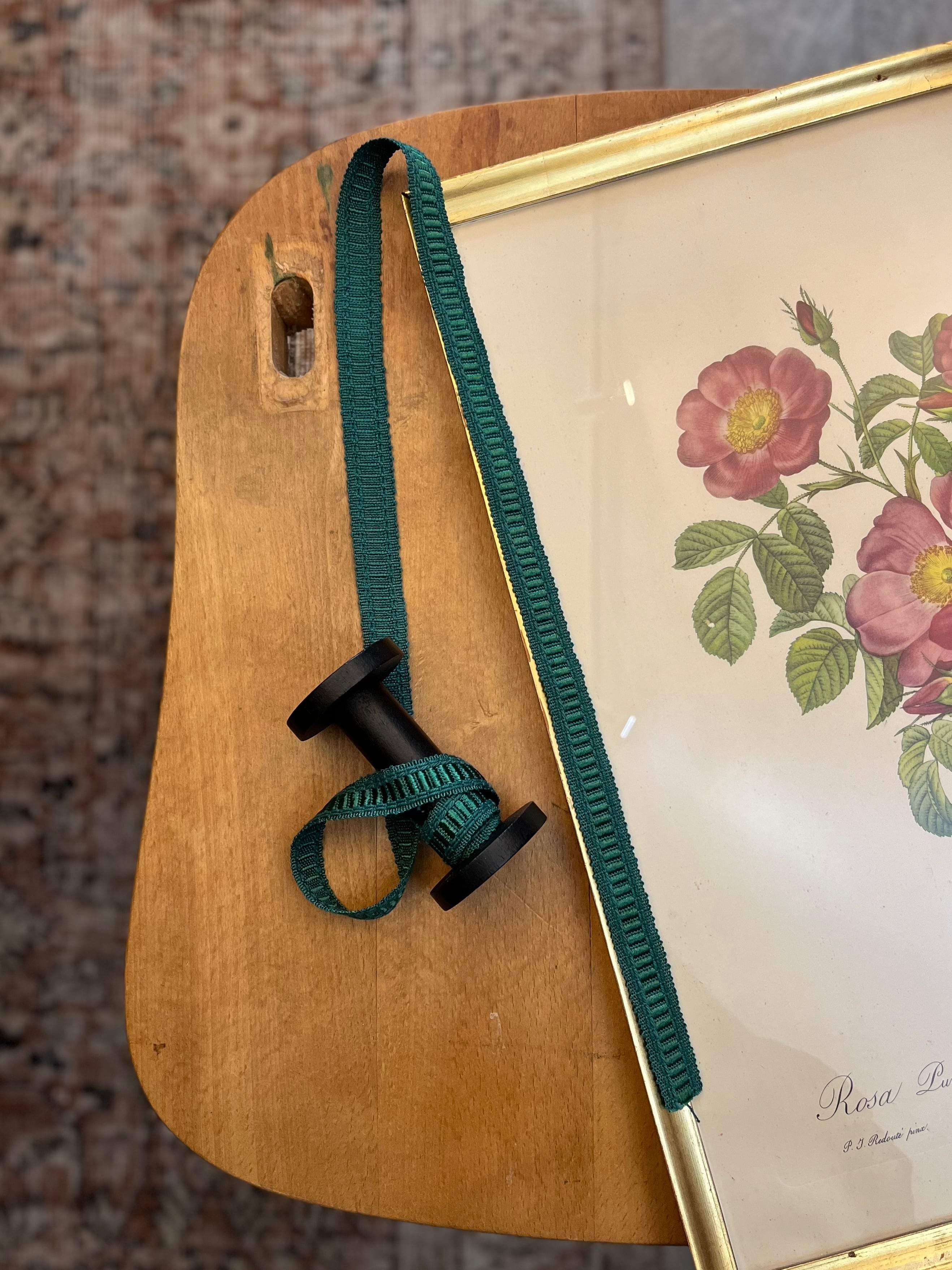 【フランス製 ヴィンテージ ブレード】織り柄リボン 3.グリーンverte 幅約15mm レーヨン素材/手芸・ハンドメイド・インテリアに最適