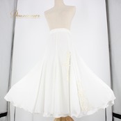 社交ダンス 衣装 スタンダード スカート レッスンウェア オールシーズン 白 ホワイト系 ラインストーン 練習着 シンプル フォーマル 清楚 流れる スカート ふわり 二重スカート 薄手 軽量 可愛い 美しい 上品 練習用 コスチューム エレガント ダンスウェア 目を引く おしゃれ お洒落 ラグジュアリー レディース 取り入れる