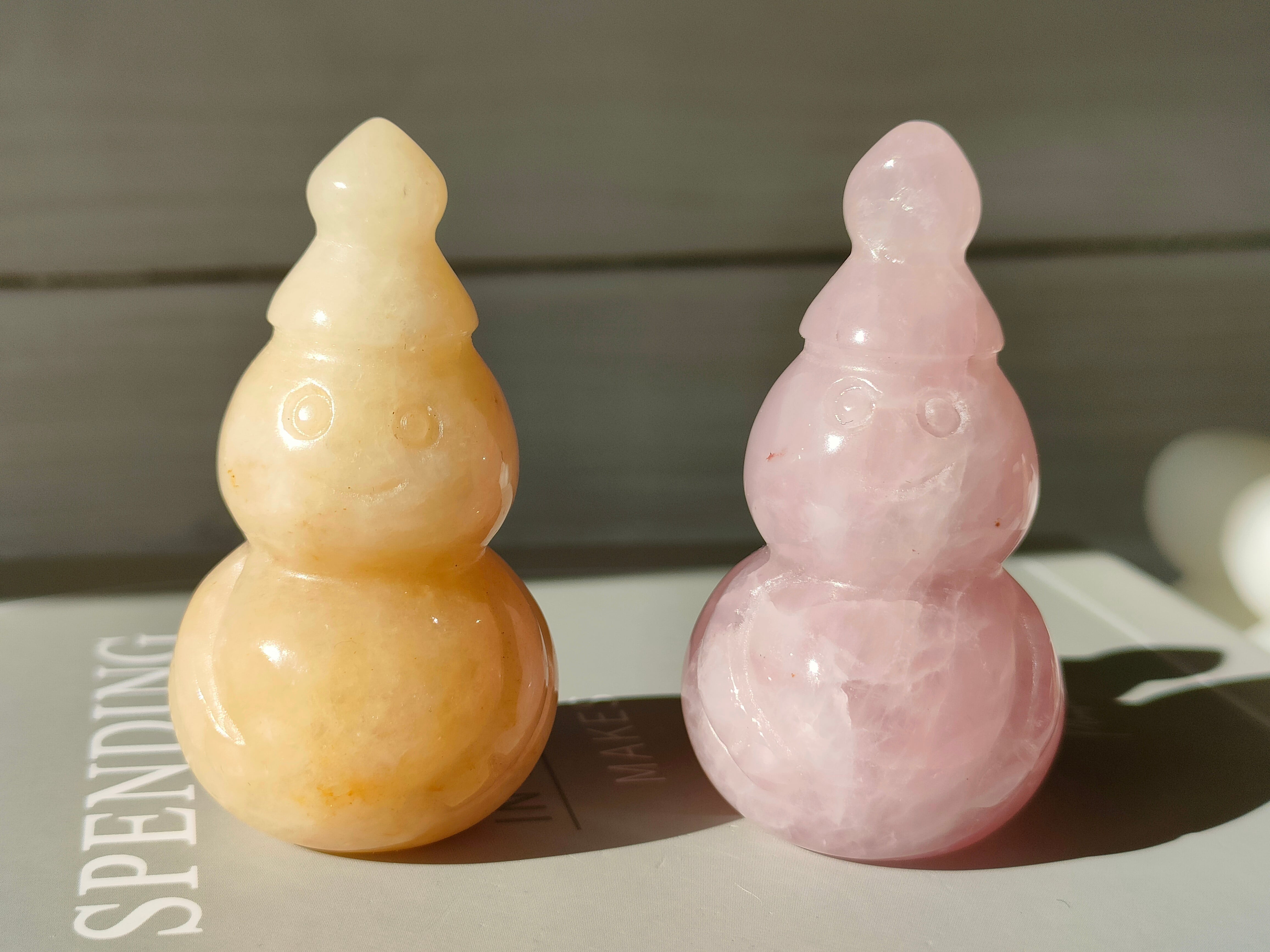 雪だるまローズクォーツ・イエロージェイド