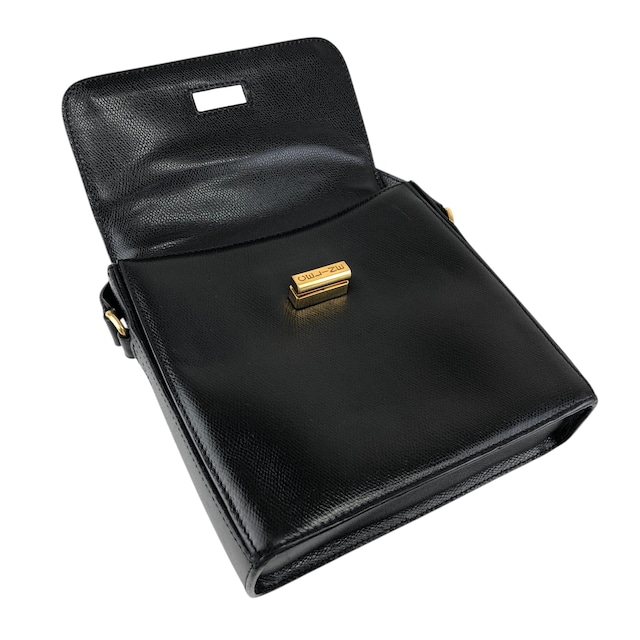 CELINE セリーヌ ショルダーバッグ ブラック ロゴ レザー ターンロック vintage ヴィンテージ オールド txhccr