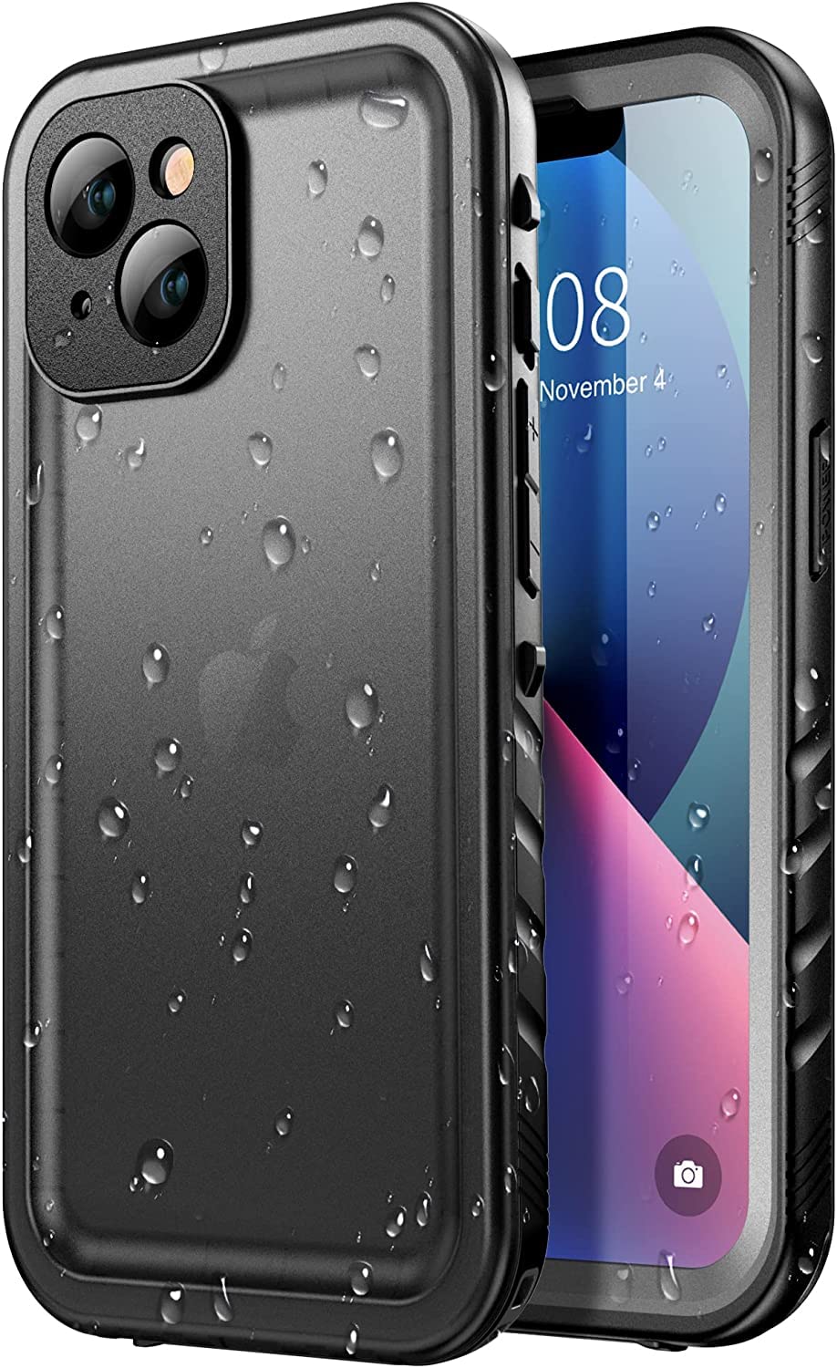 【数量限り】SPORTLINK iPhone 13 用 防水ケース- いPhone 13 ケース 完全保護 IP68防水等級 防雪 防塵 耐衝撃 360°全面保護 QI充電 フェイスID 認証対応 操作便利 超薄型 ストラップ付き アイフォン 13 防水カバー 雨の日 お風呂など適用 6.1インチ 適用 (ブラック)