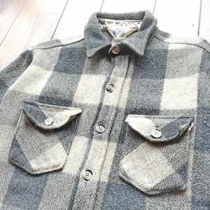 60s Woolrich  Ombre Check Wool CPO Shirt / Size　LARGE