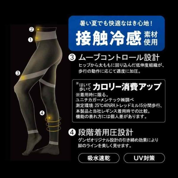 グンゼ] 着圧レギンス RIZAPライザップ 接触冷感 ハイウエスト