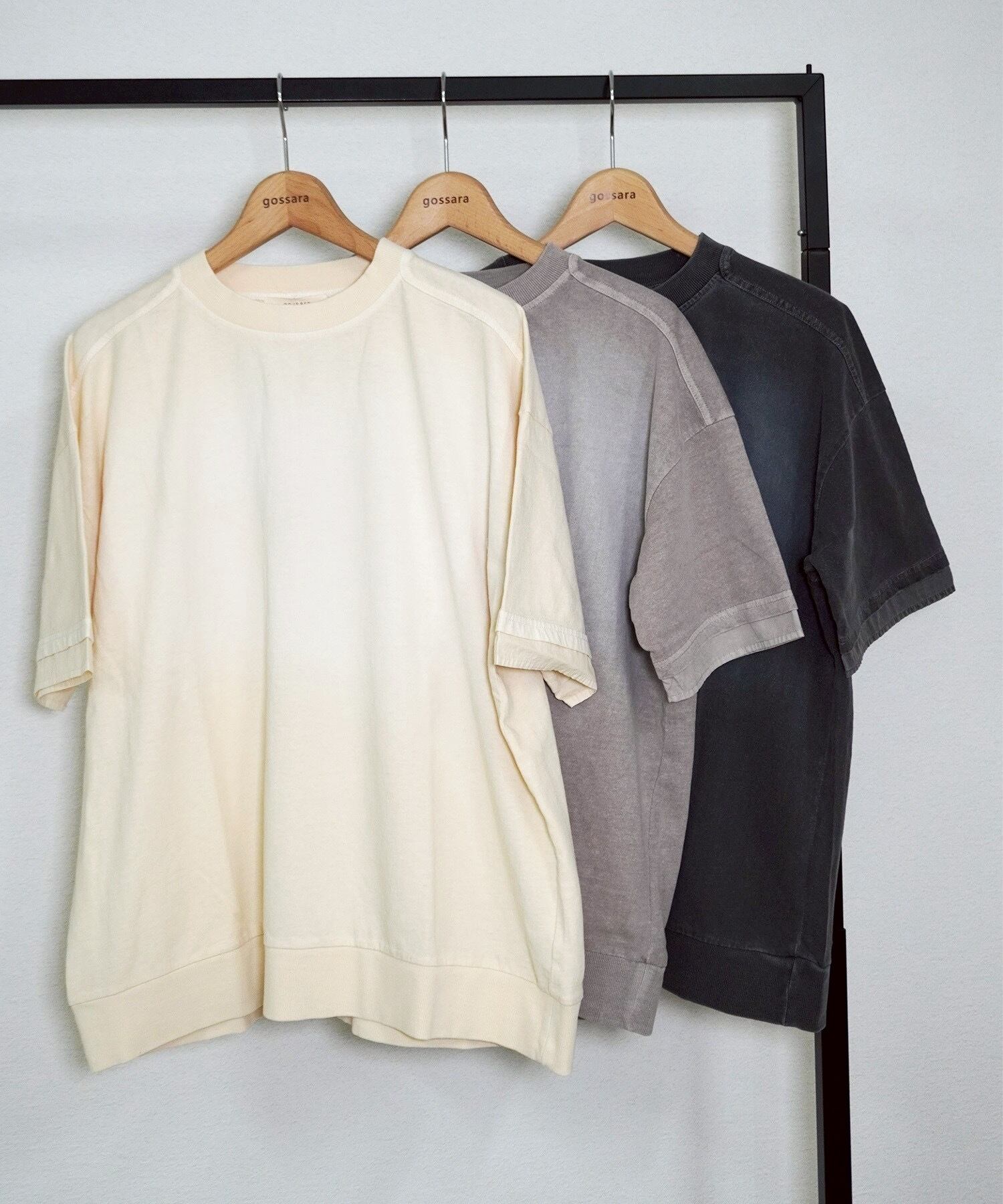 Kastane - 1/3限定値下げ！！ノーカラー起毛チドリシャツプルオーバー ARCADE アンサンブル 2点セット ラッセルシャツ 半袖 透け 開襟