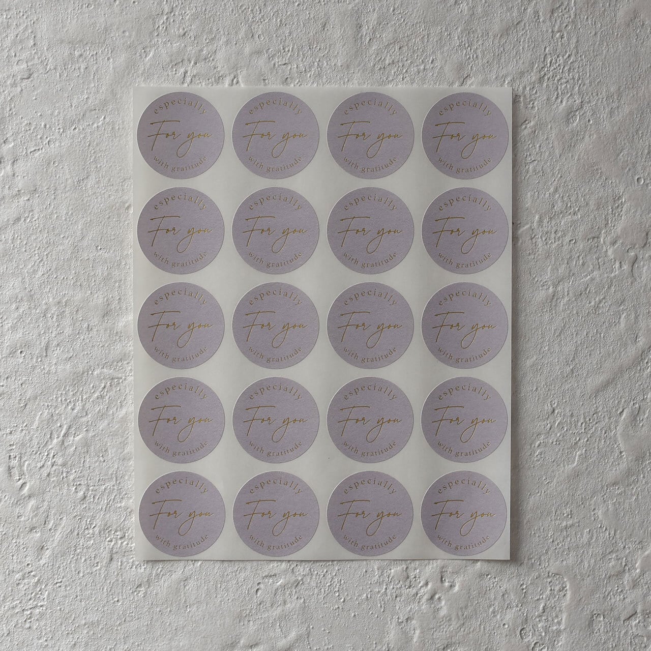 箔押しシール 円形 ギフトラッピング 100枚入 for you 35×35mm