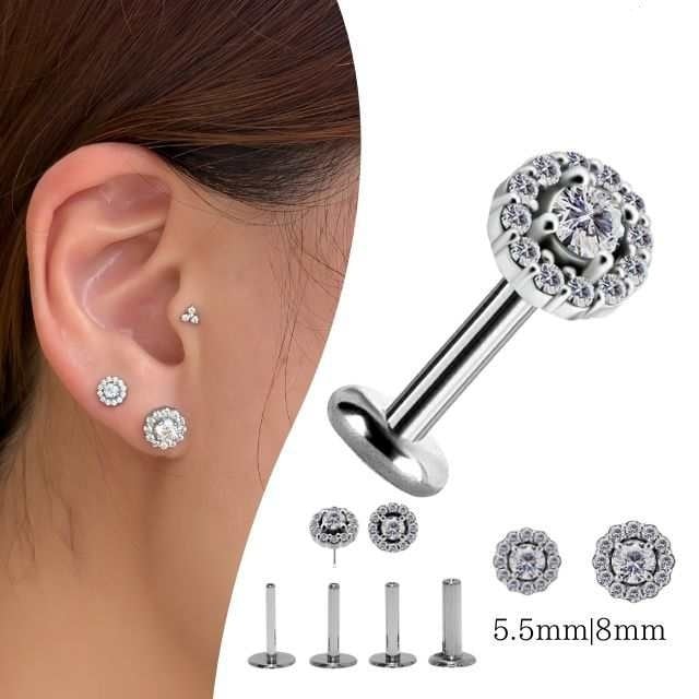 プッシュピアス 20G 18G 16G 14G ゴージャスジュエル ノンニッケル