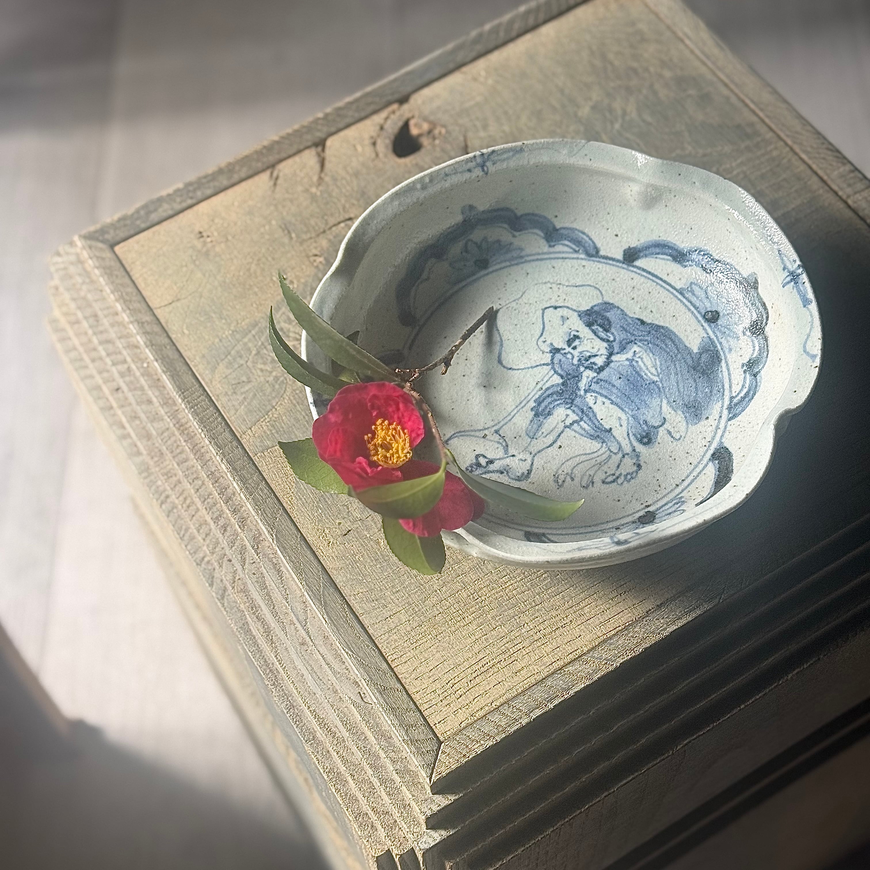 吉田崇昭 染付四方仙人平鉢 | gallery 一白