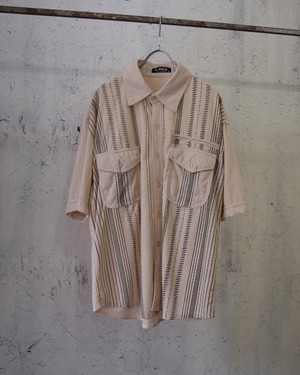 design fabric s/s sheer shirt (beige)