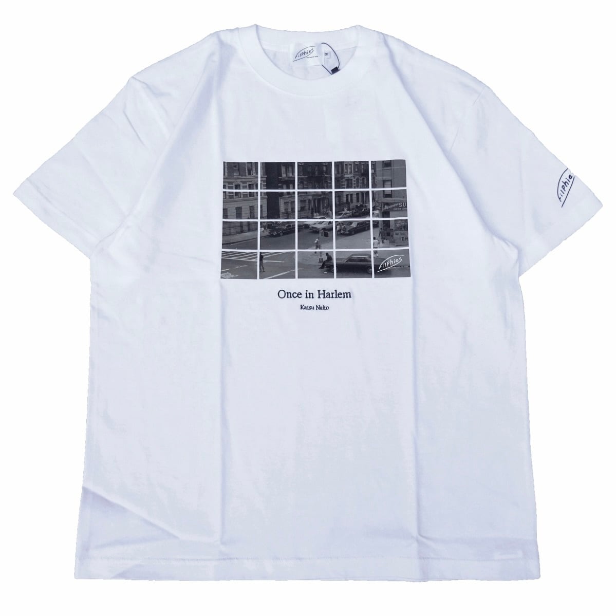 Filphies (フィルフィーズ) SHORT SLEEVE PRINT T-SHIRT Harlem view on 112 street ホワイト