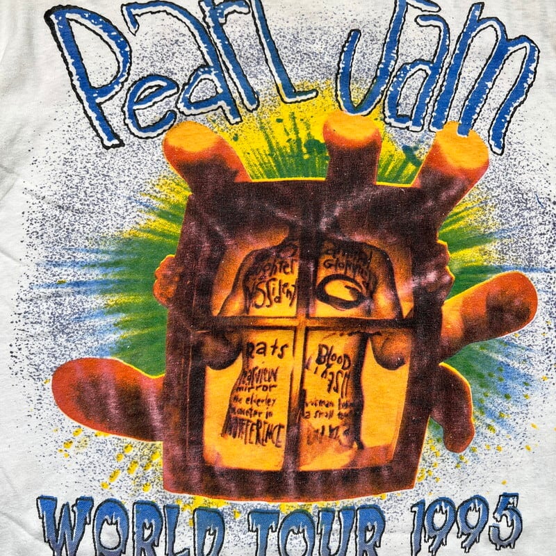 90's Pearl Jam パールジャム WORLD TOUR 1995 ワールドツアーTee ブートレグ Eddie Vedder  エディ･ヴェダー コットン100% SHORT HILLS TEE ドミニカ共和国製 XLサイズ 希少 ヴィンテージ BA-2215 RM2634H  | agito ...