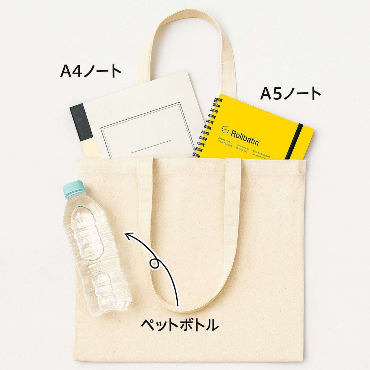 汎用 	ふく福本舗 オリジナル招き猫トート コットンポリ混紡ナチュラルカラー