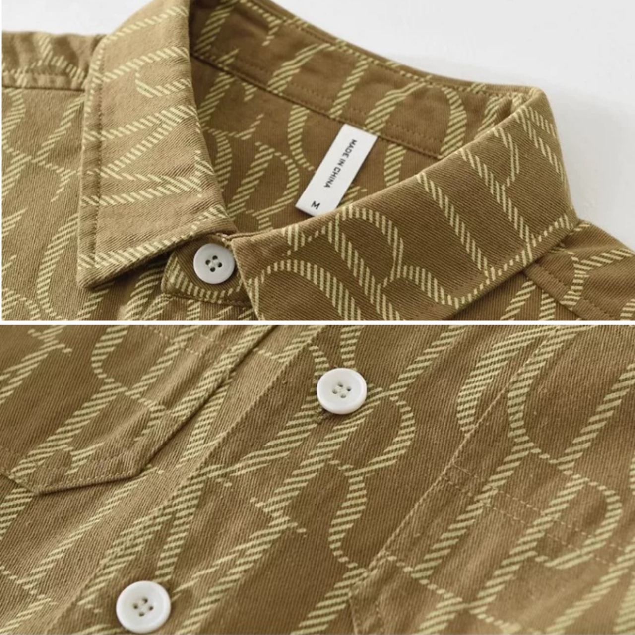 【M-3XL】Alphabet Print Long Sleeve Shirt / アルファベット プリント 長袖 シャツ