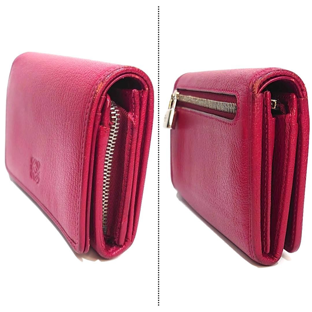 SALE！】LOEWE ロエベ アナグラム 二つ折り財布 L型ジップ レザー 