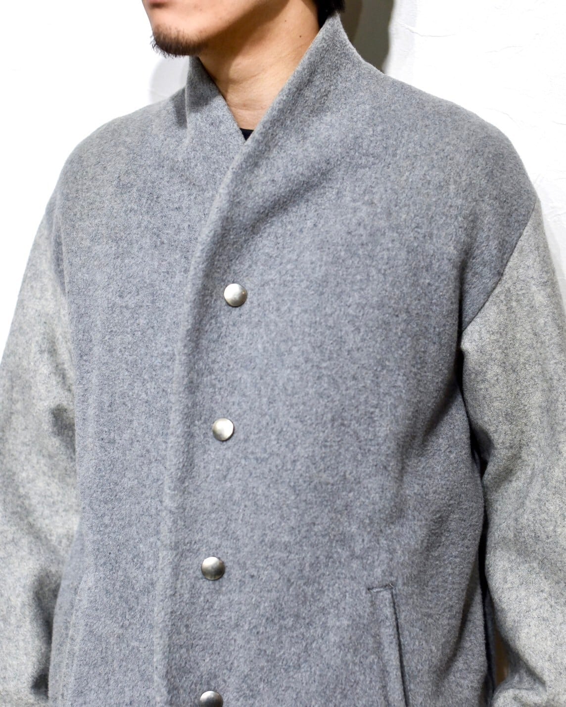 the Sakaki - Wool & Cashmere Design Stadium Jumper (size-L the Sakaki - Wool & Cashmere Design Stadium Jumper (size-L