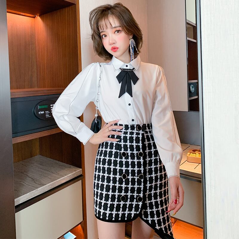 ラインカラーリボンホワイトシャツ スプリング 春物 MIUCO74000861239