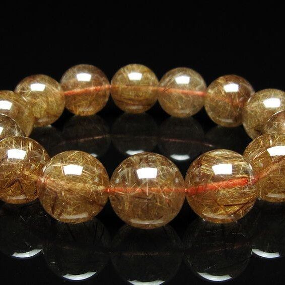 ルチルクォーツ ブレスレット 16mm ブロンズルチル ブレス一点物 111-50749