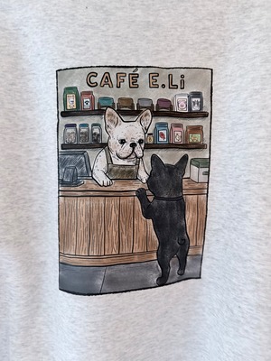 Cafe eli /トレーナー/ビッグシルエット/アッシュ/ユニセックス