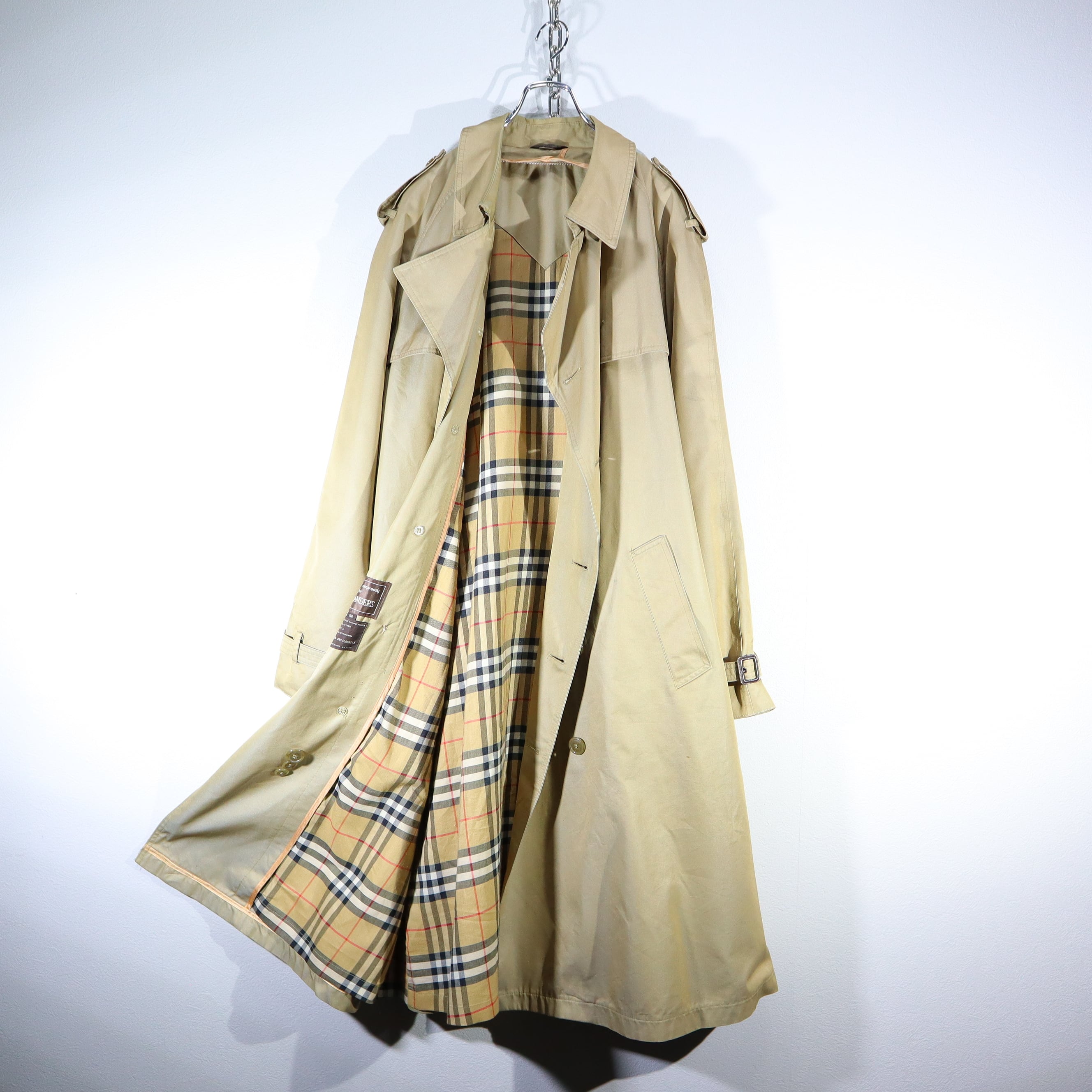 BURBERRY ロングトレンチコート チェック裏地 近年タグ BURBERRY BLUE
