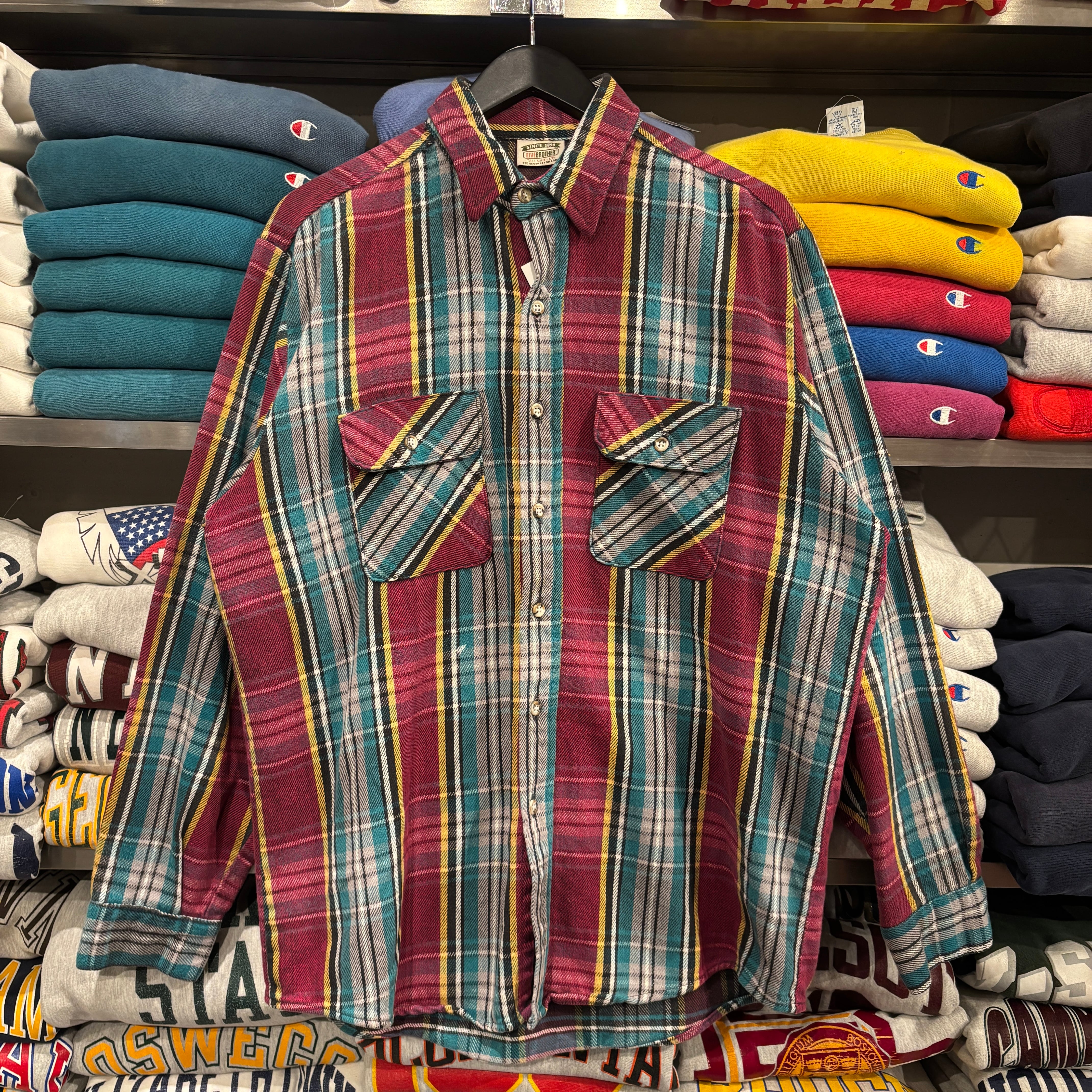90s FIVE BROTHER FLANNEL SHIRT | BerBerJin / & BerBerJin