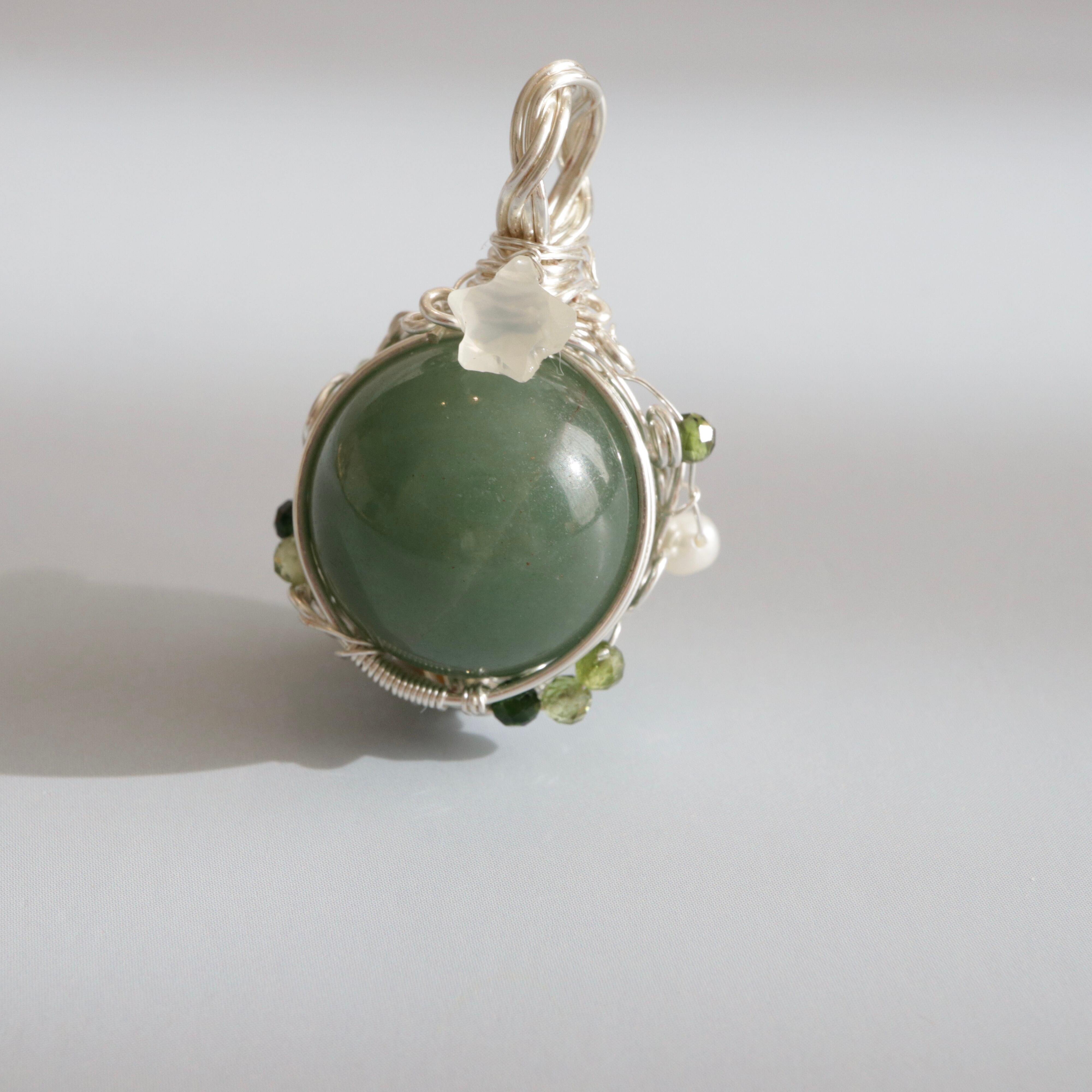 惑星と星 アベンチュリン スフィア ペンダントトップ