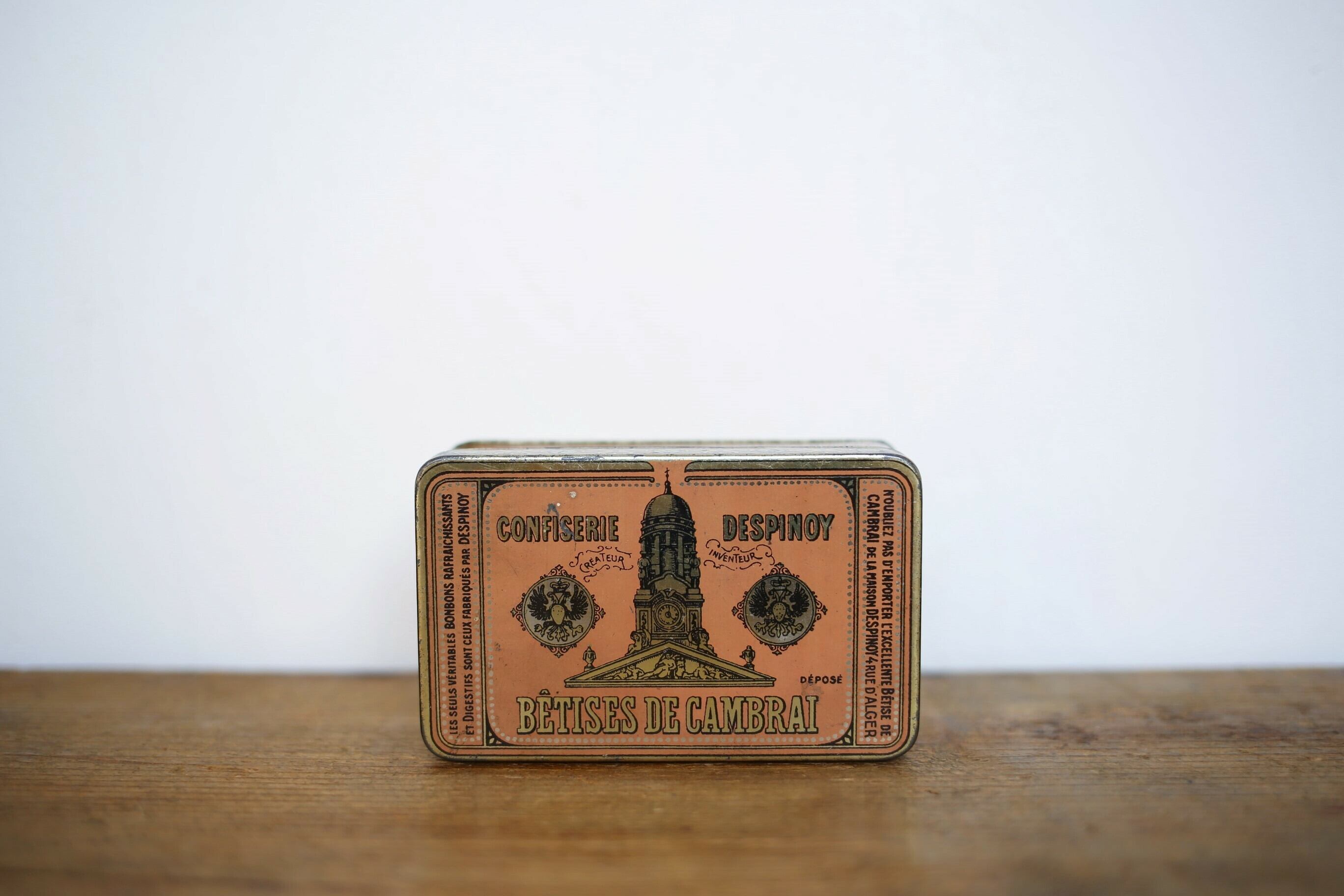 フランス アンティーク ヴィンテージ BÊTISES DE CAMBRAI キャンディー 缶 DISPINOY (小)