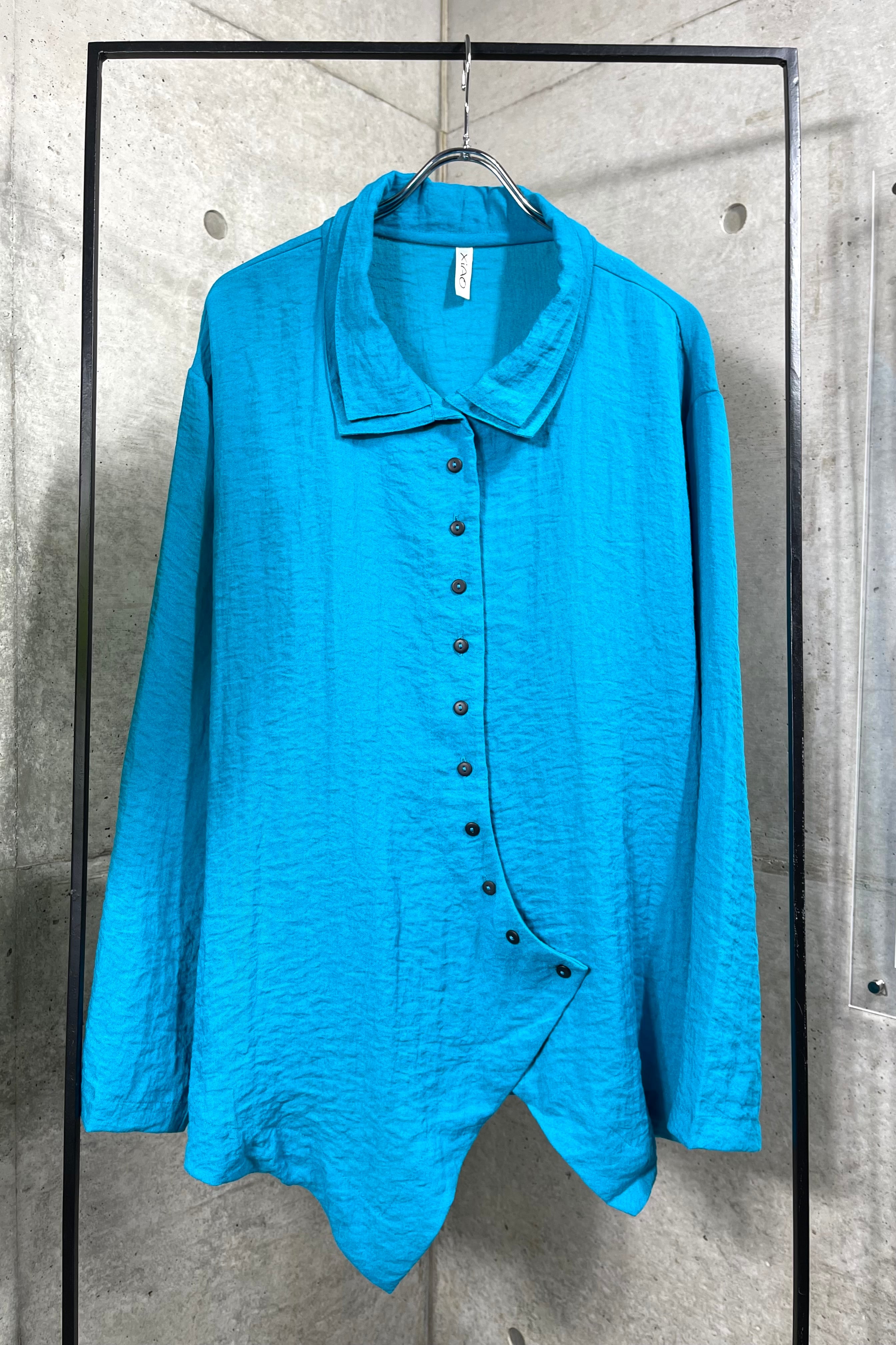 US blue asymmetry shirt