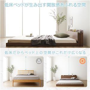 ベッド 低床 ロータイプ すのこ 木製 棚付き 宮付き コンセント付き