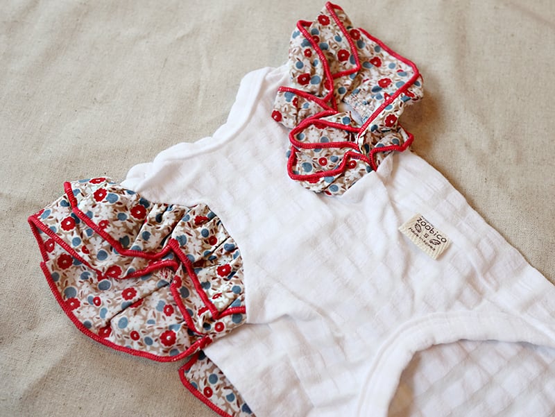 【SALE】花柄フリル袖トップス XS ~ XL 2color / 犬服 犬の服 犬 タンクトップ ドッグウェア 小型犬 中型犬 top37