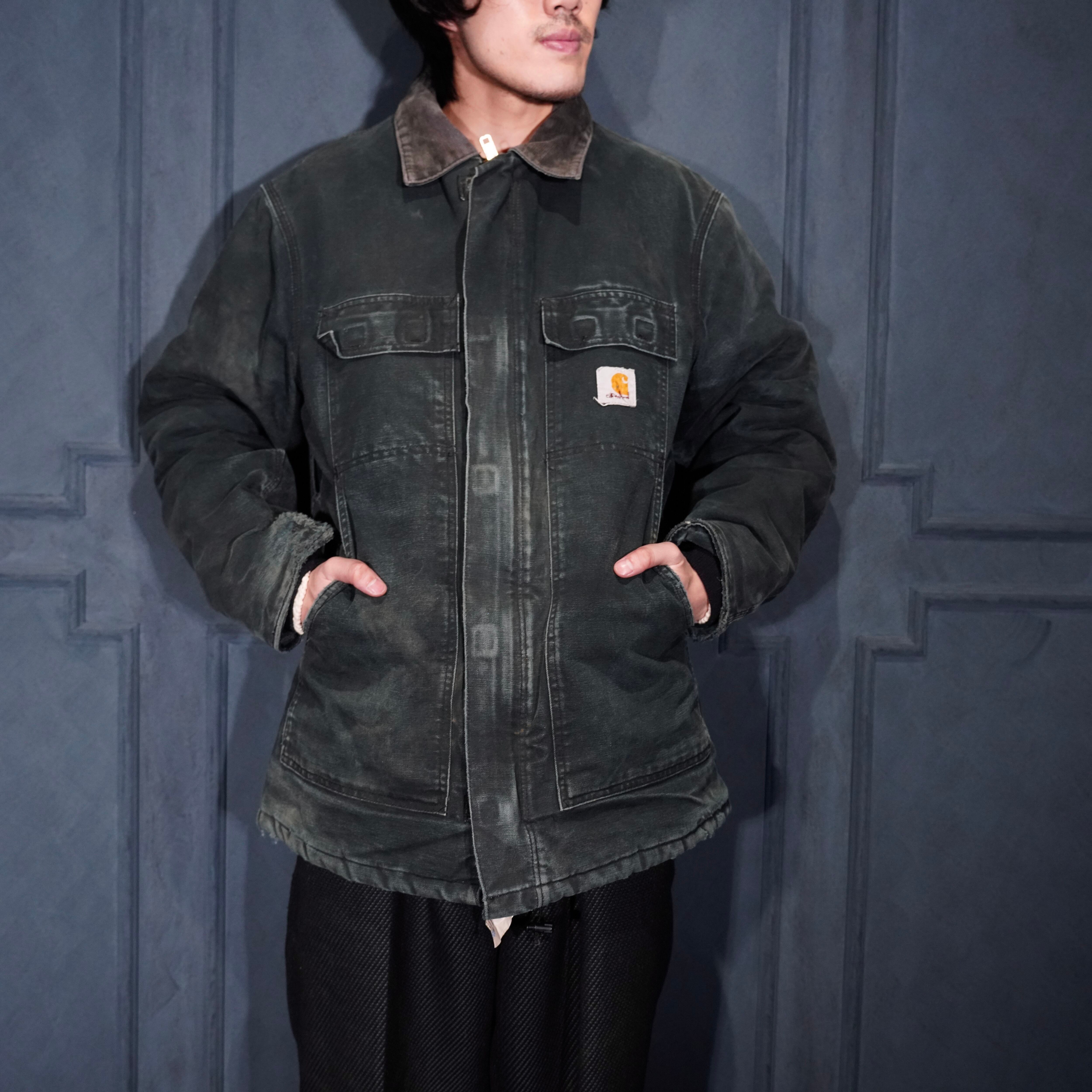 00's USA VINTAGE Carhartt FADED DESIGN DUCK ZIP UP BLOUSON/00年代