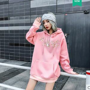 トップス パーカー トレーナー フード 刺繍 鶴 ペア バックプリント