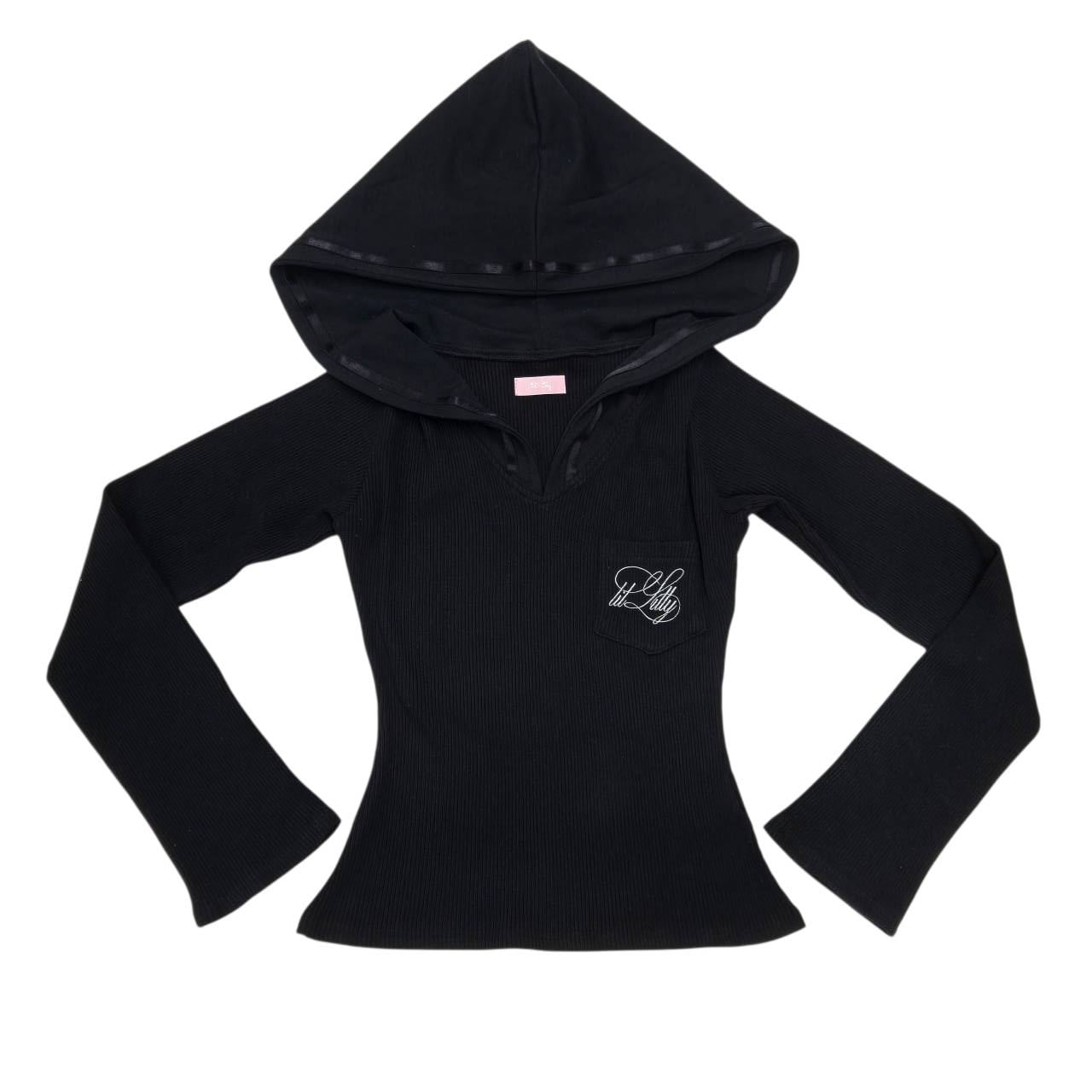 新品未使用lilLilly S/S フリルスウェットパーカー 黒 S/S フリルスウェットパーカー | lilLilly official webstore