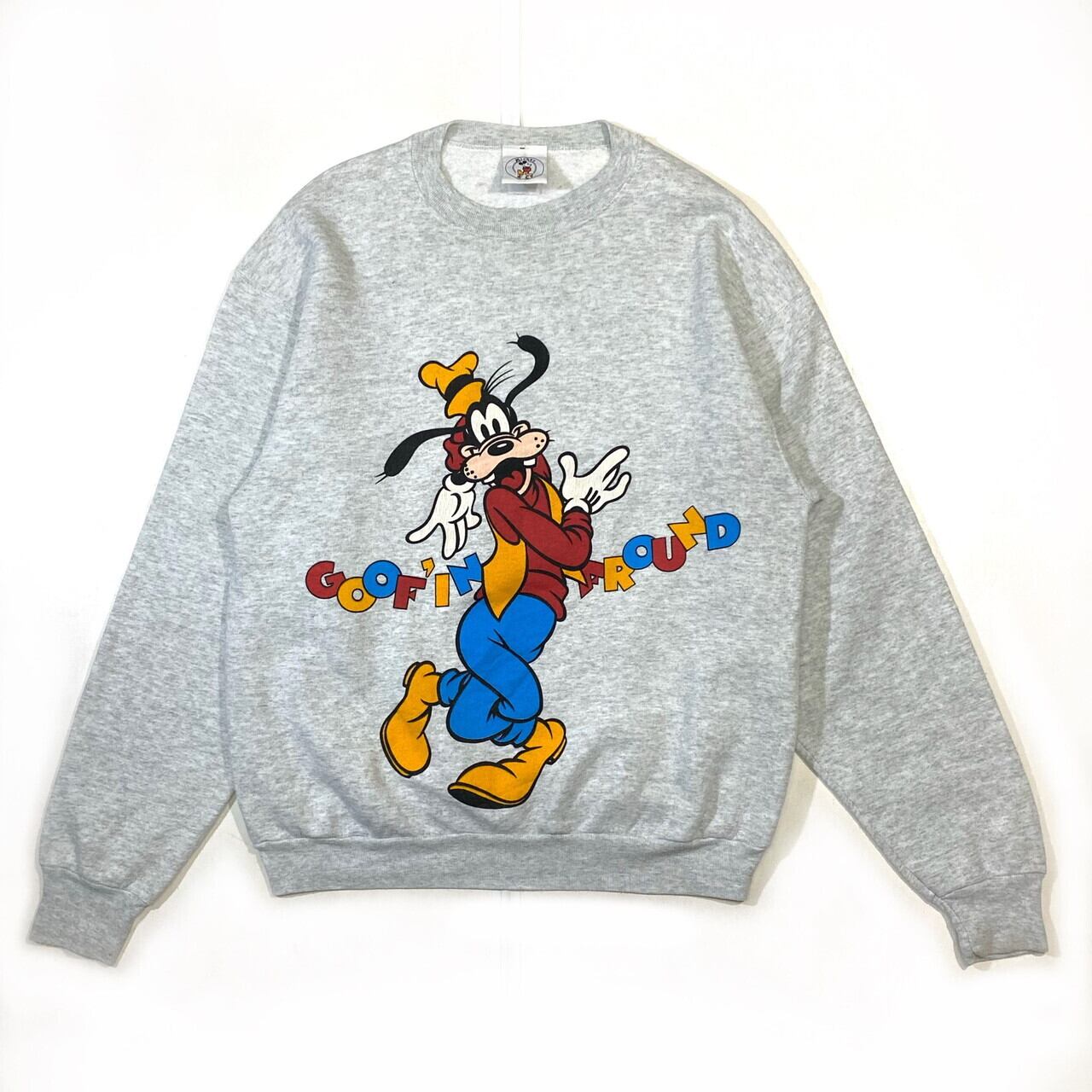 90年代 Disney MICKEY MOUSE ミッキーマウス GOOFY グーフィー キャラクタースウェットシャツ トレーナー USA製 メンズS ヴィンテージ /eaa276305