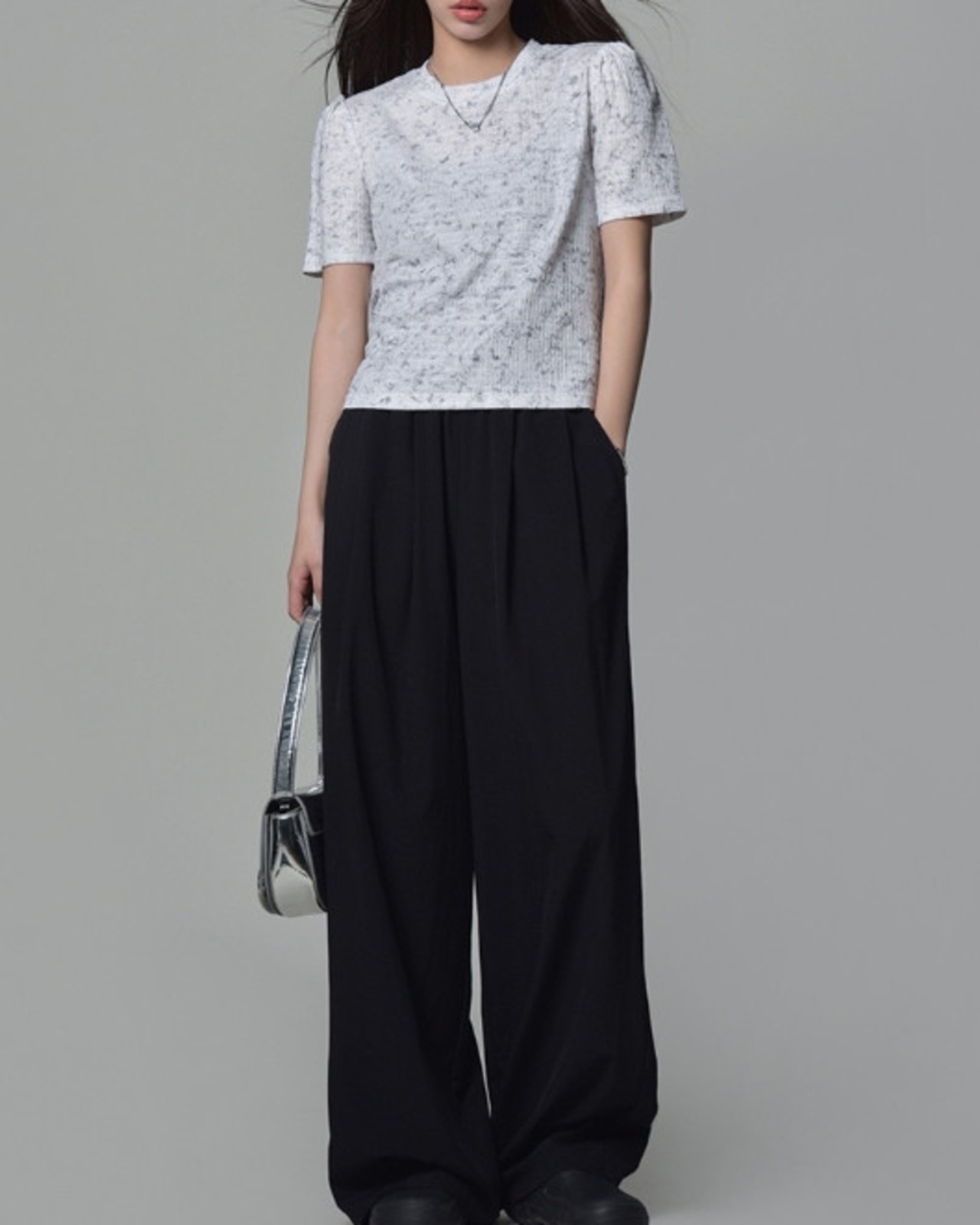 パフスリーブクルーネックTシャツ A1064 - 7