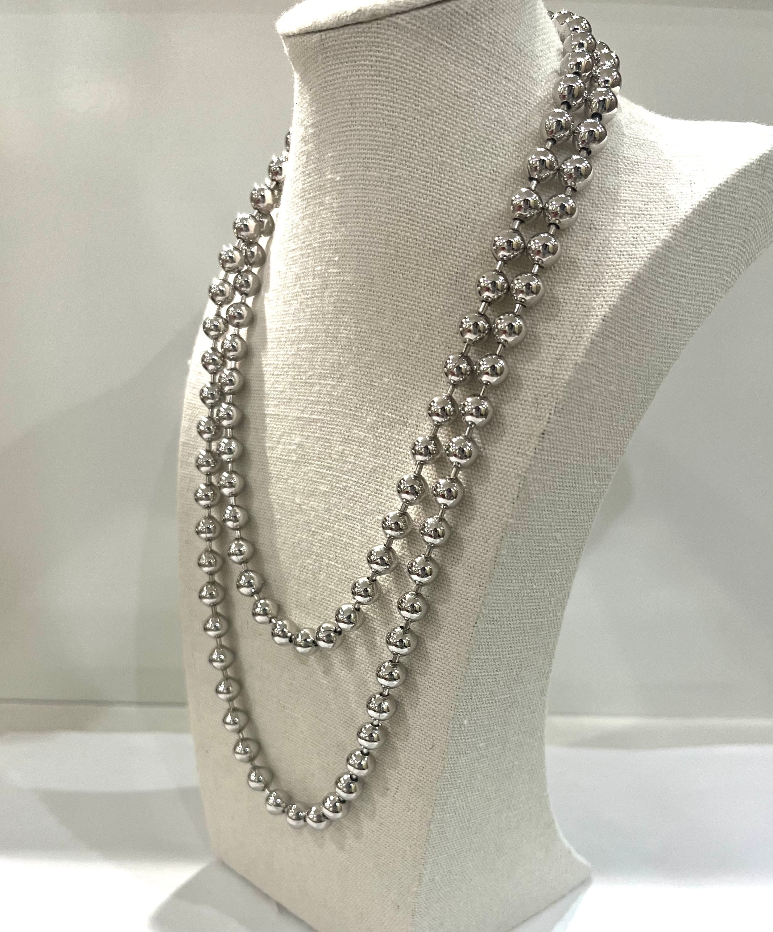 Christian Dior】2233 DIOR ロングボールチェーンネックレス 92cm 2way