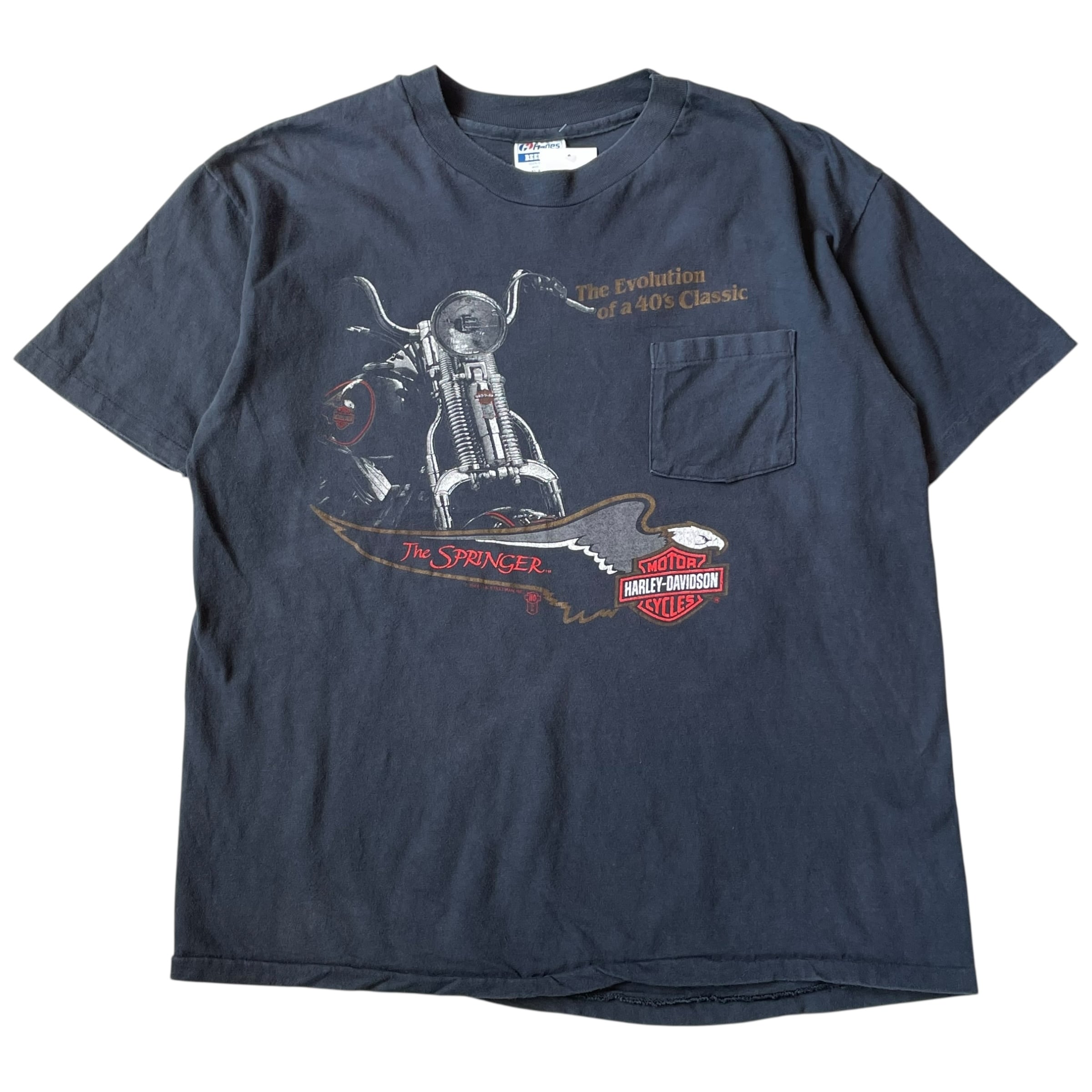 1988s Harley-Davidson "THE SPRINGER" pocket T-shirt