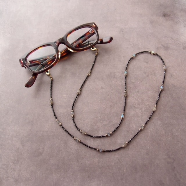 【Glasses Code】Labradorite × Glass Beads / 2way Necklace グラスコード ネックレス兼用（眼鏡ホルダー）