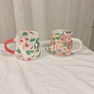 【CUP】ビッグフラワーマグカップ（スプーン付き）　全2色