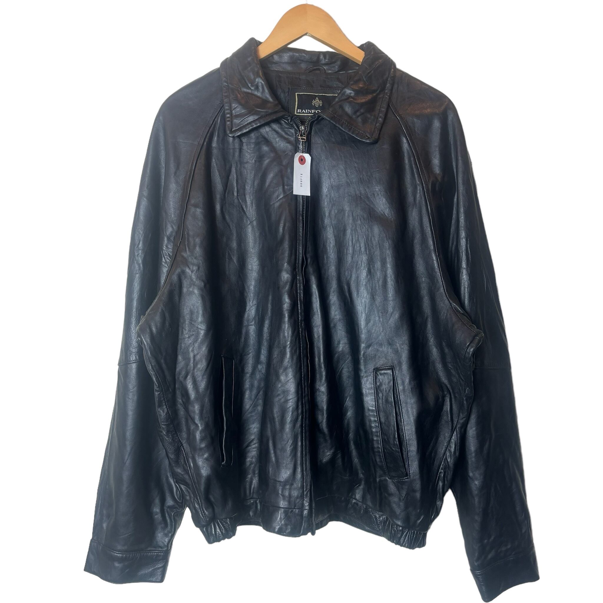 RAINFOREST ブラックレザージャケット シングル XXL No.872
