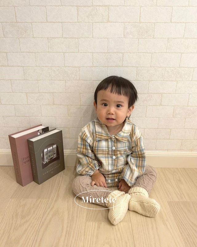 【取寄】1枚でもおしゃれに決まるチェックシャツロンパース