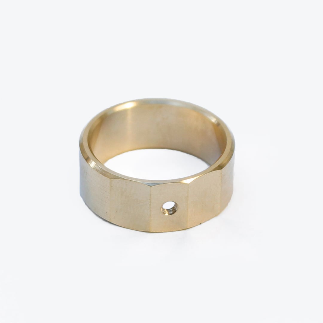 Tazoe (タゾエ) Small Factory Ring 指輪【ゴールド 8mm幅】(1つ穴
