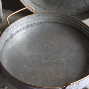 ホリムラウンドトレーL　アンティーク調　シャビーシック　オシャレ