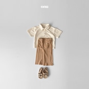 【即納品/送料無料/残り1点】ONU 26/SS Pige collar T-shirts アイボリー/Sサイズ|夏服|韓国子供服