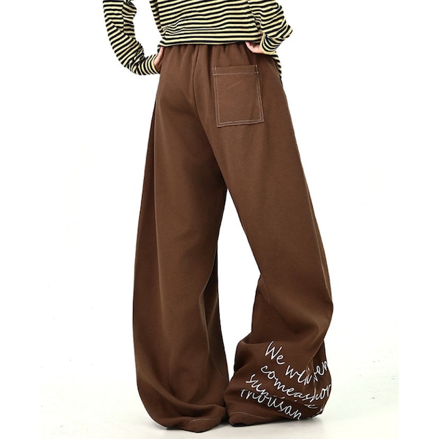 hem lettering design pants　ヘムレタリングデザインパンツ　J1646