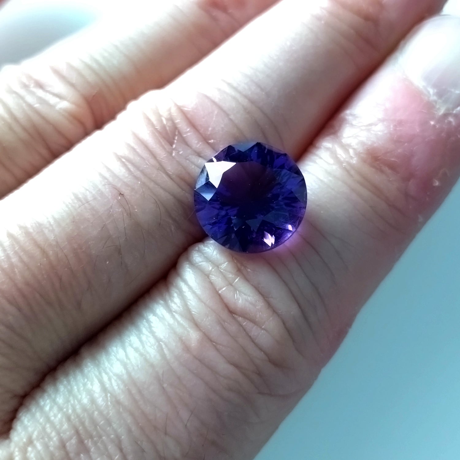 2月誕生石 宝石質 アメジスト ルース 約12×12mm ラウンド コンケーブ