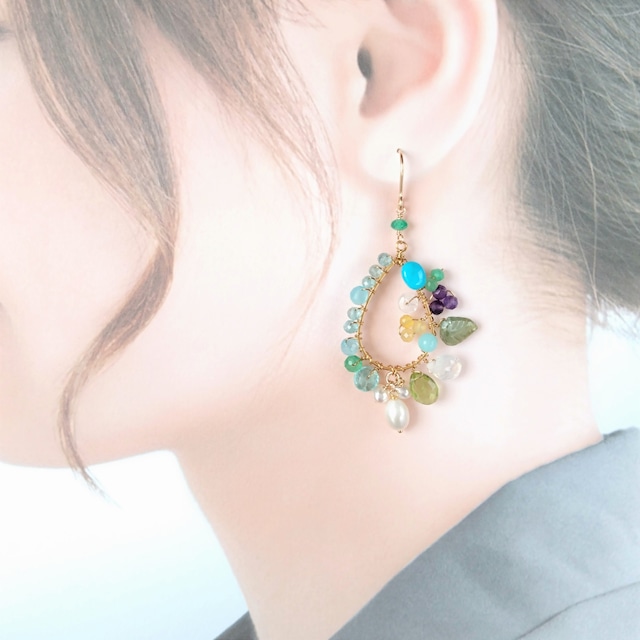 Botanical pierce&earring P033
