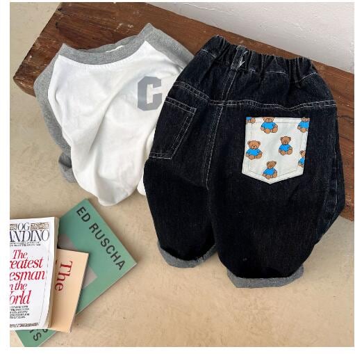 秋新しい 子供服★ 女の子パンツ★ファッションデニムズボン ★韓国風子供ジーンズ★90-140