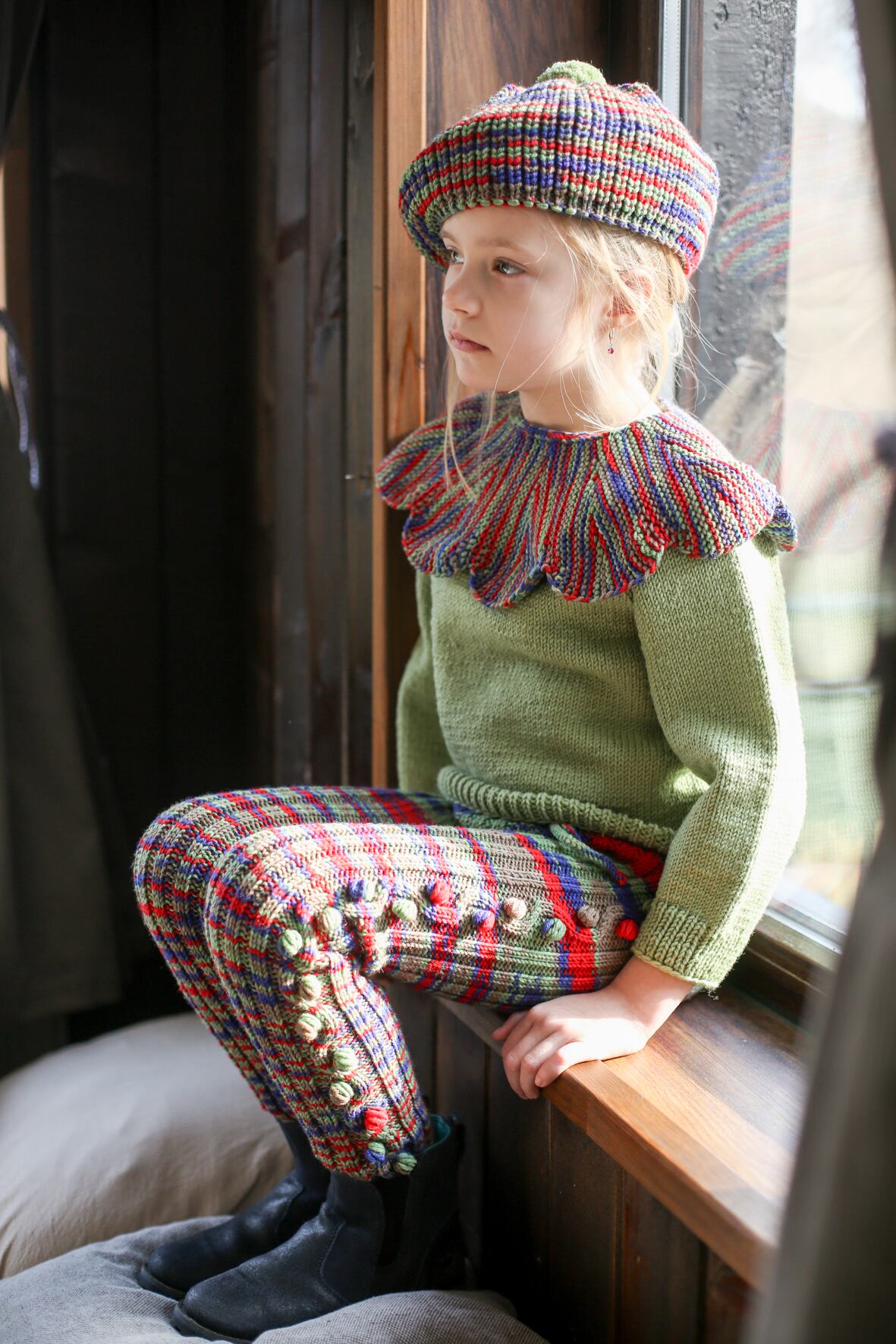 【即納/送料無料】3y / kalinka / Daisy sweater / Misty Blue