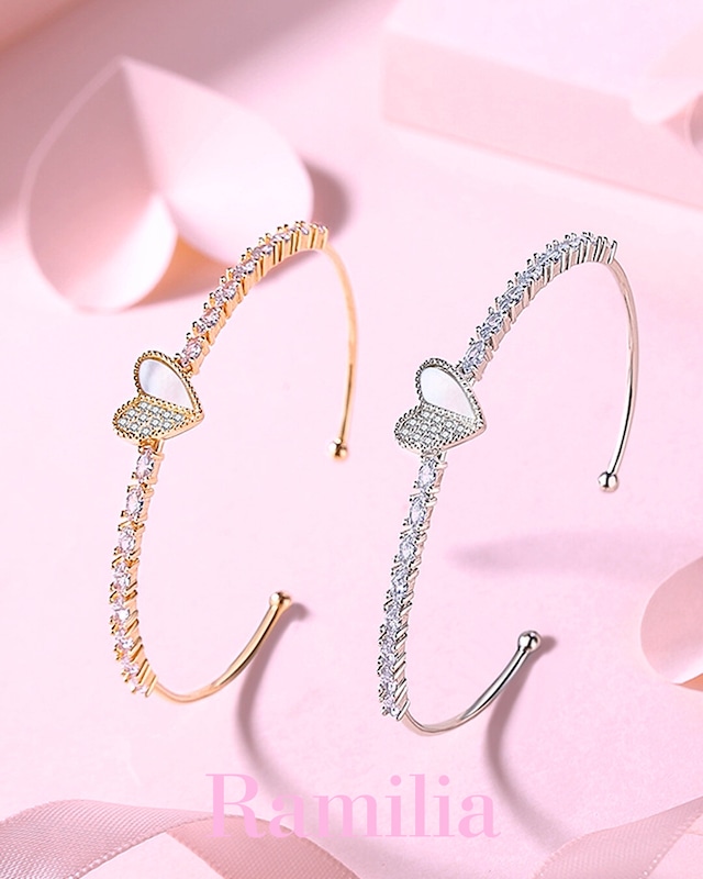 ハーフシェルハートバングル（2 colors）　R2411030