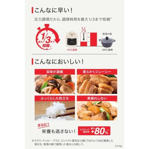 ティファール 電気圧力鍋 無水調理 3L 2~4人用 1台16役 独自の煮込み鍋